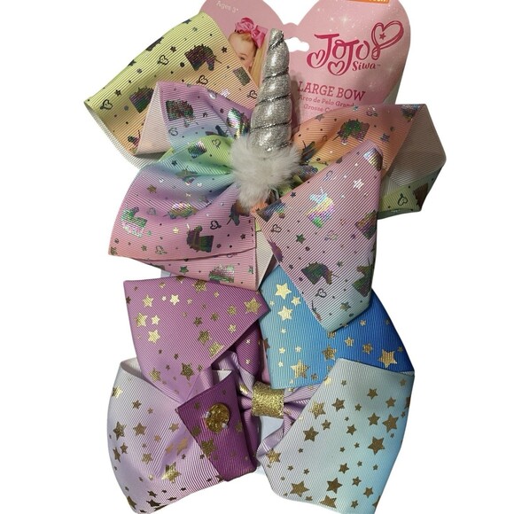 Jojo Siwa Hair Bows Tote Bags Patches Lot of 15 Unicorn Foil Glitter Sequins New - Picture 4 of 10
